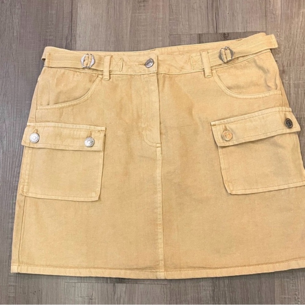 Steve Madden Utility Denim Cargo Mini Skirt in New Taupe Y2K - Medium - NWT